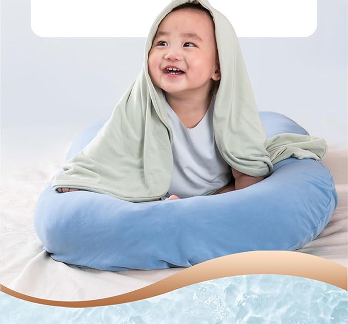 Baby Lounger, Baby Lounger for Newborn 0-24 Months, 100% Breathable Cotton Baby Nest for Tummy Time & Diaper Changes, Portable Infant Essentials for Home & Outdoor,Blue