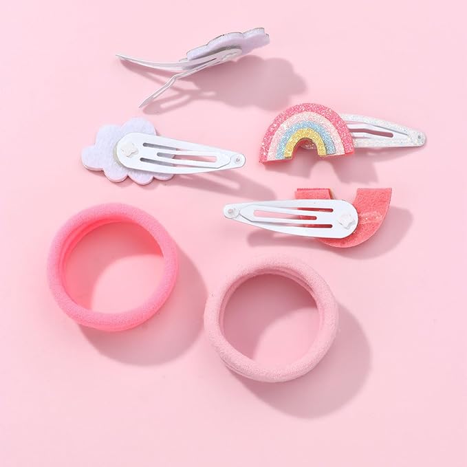 Baby Rainbow Cloud Headband Girls Hair Clips Pin Cloud Hair Band Rainbow Headwear BBG17 (Set-B)