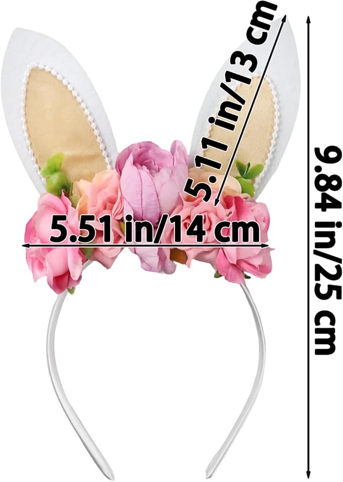 Children Easter Bunny Ears Headband Long Ear Hairband for Baby Girls Infant Toddlers Kids