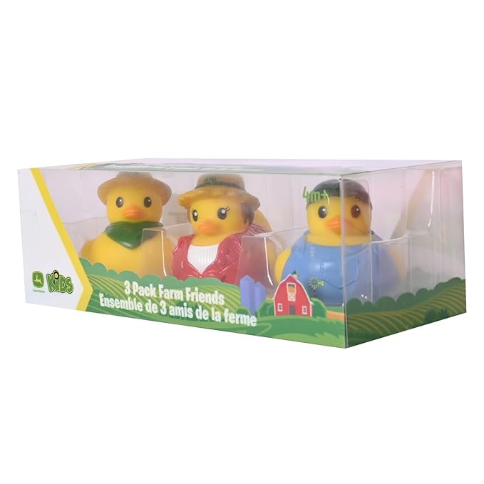 John Deere Rubber Duck - Collectible Farm Duckies in Assorted Cowboy & Farmer Inspired Styles - 3 Pack