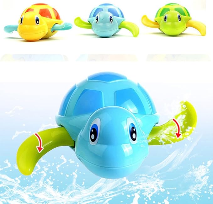 3pcs Bath Swimming Turtle Toy for Baby Toddler, Wind Up Chain Bathing Water Toy, Swimming Bathtub Pool Cute Swimming Turtle Toys for Boys Girls.