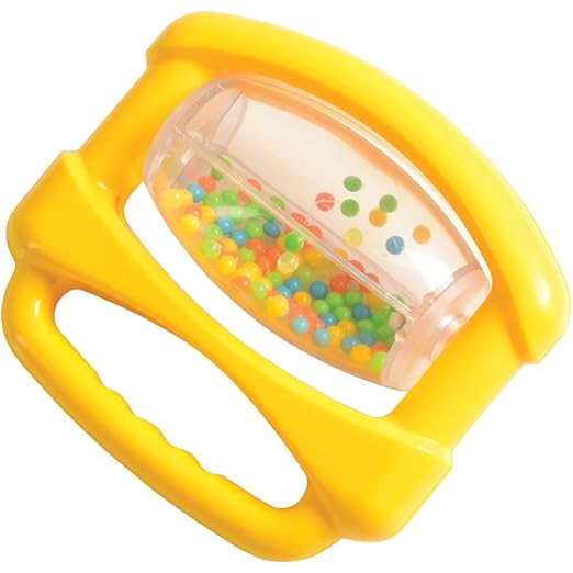 Constructive Playthings Rhythm Band Baby Musical Toys, Plastic, Handles for Easy Grip, Daycare Essentials, Early Learning, Set of 4 Unique Instruments, 6 Months & Up