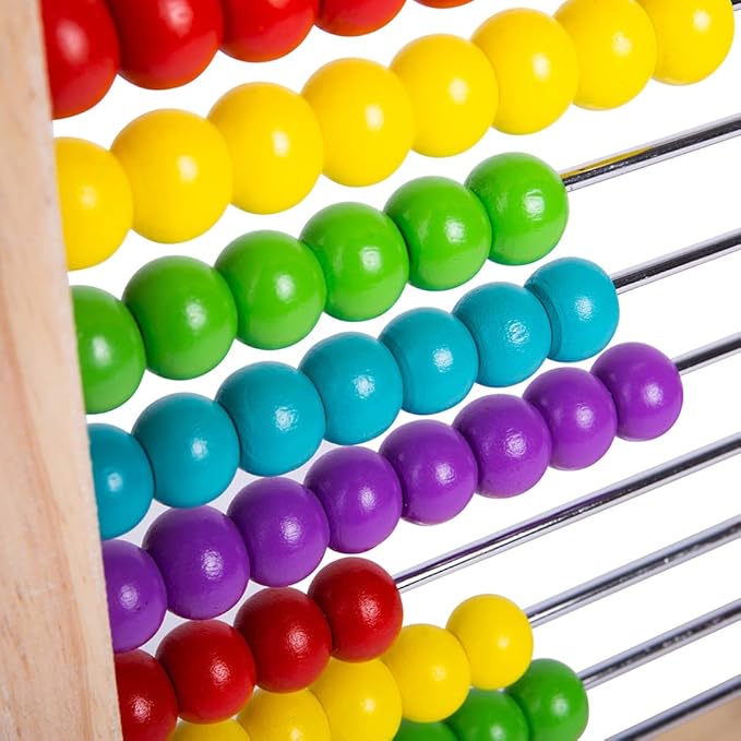 Bigjigs Toys Wooden Abacus, Abacus for Toddlers, Educational Toys, Montessori Toys