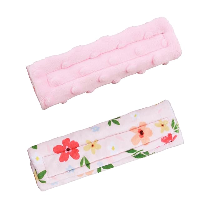 2-Pack Car Seat Strap Covers, Infant Seatbelt Covers, Velvety Soft Double-Sided Use Car Seat Shoulder Strap Pads for Infant Toddler, Colorful Flower