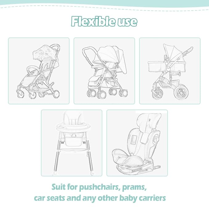KAKIBLIN Toddler Head Body Support Pillow, Baby Seat Pad for Car Seat Stroller (Gray Star)