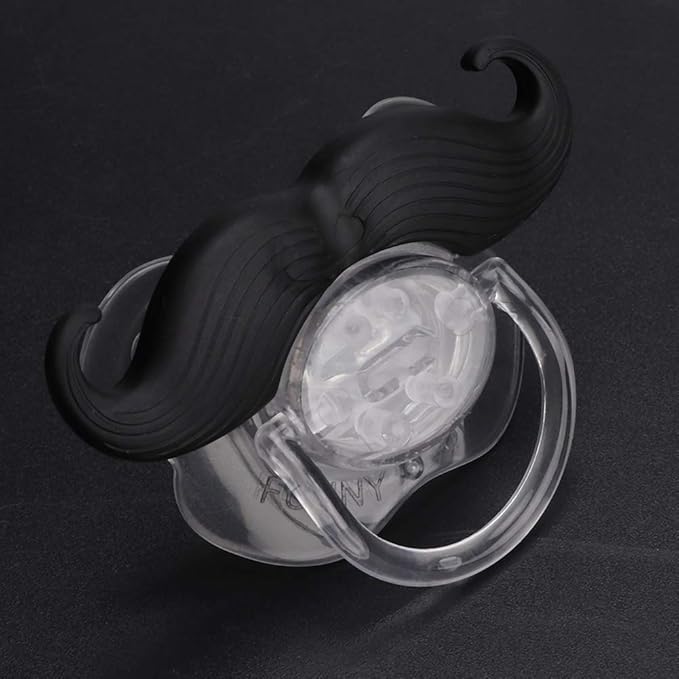 Baby Funny Pacifier Silicone Pacifier Food Grade Lips Portable Cute Pacifiers with Funny Beard Design for Child Kids Teeth Gift