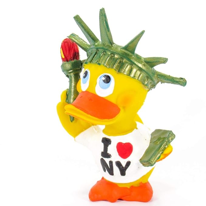 I Love New York Rubber Duck Bath Toy | All Natural, Organic, Eco Friendly, Squeaker | Imported from Barcelona, Spain