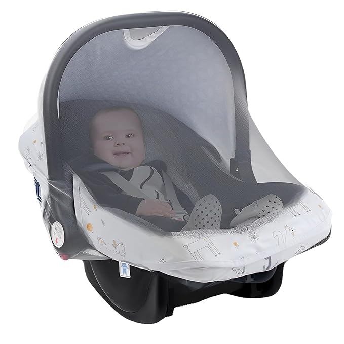 Baby Car Seat Cover, Infant Carrier Canopy for Boys Girls with Two Way Zipper Windproof 3 Modes with Extra Large Mesh Window for Stroller Car Seat (Style 2)