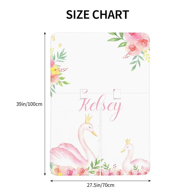 Personalized Baby Car Seat Canopy With Name - Custom Swan Stroller Cover for Girls, Minky Nursing Cover for Breastfeeding, Newborn Carseat Canopies