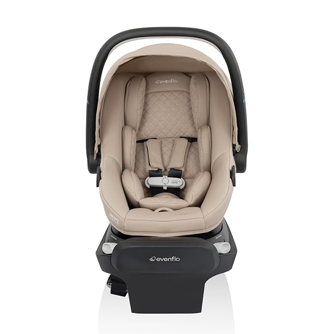 Evenflo Revolve180 LiteMax NXT Rotating Rear-Facing Lightweight Preemie and Infant Car Seat 3-30lbs. with SensorySoothe. Easy Install with Base (Topaz)