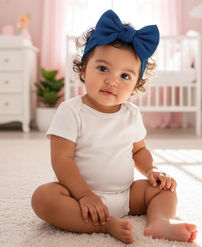Baby Girl Headbands-Infant,Toddler Cotton Handmade Hairbands with Bows Child Hair Accessories