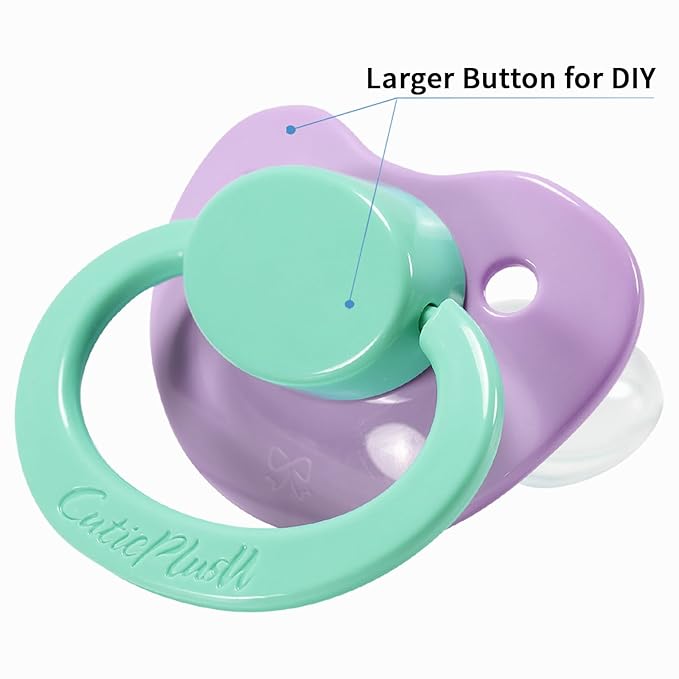 CutiePlusU Big Sized Pacifier Large Shield White Purple Pink