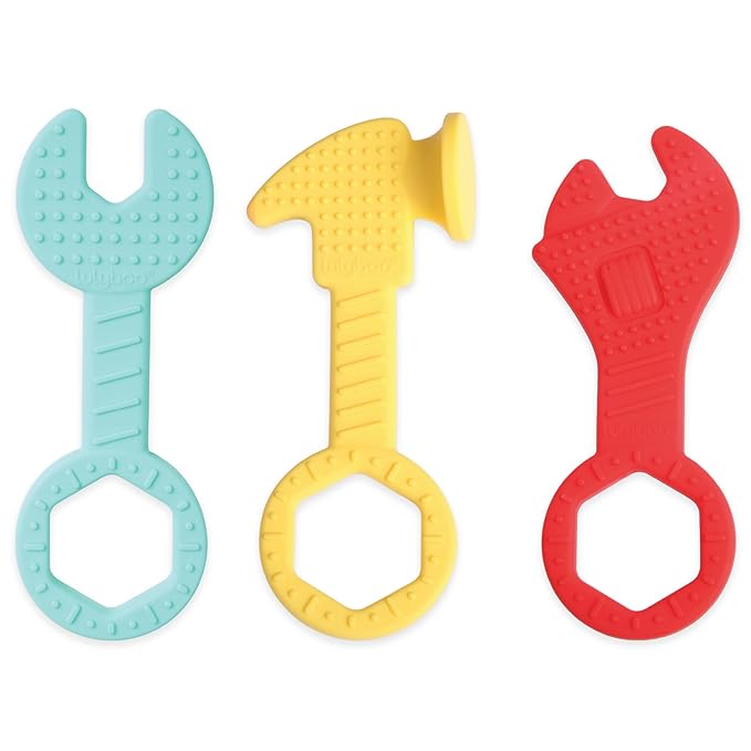 Silicone Baby Teether Food Grade - Soft Edges Easy to Grasp for Sensory Development