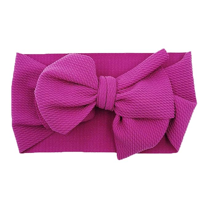 KIDOCHEESE Headbands with Bows, Big Bows Baby Girl Hairbands, 10 Pack, Soft Fabric, Adjustable Size, Hair Accessories for Newborn Infant Toddlers Kids