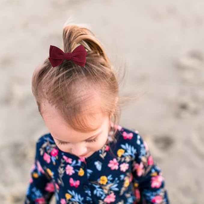 DRESHOW BQUBO Baby Girl Headbands with Bows Nylon Hairbands Handmade Hair Accessories for Newborn Infant Toddlers 10 Pack