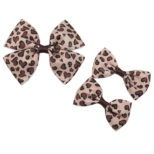 Leopard Hair Bow Clip for Women Girls Baby Leopard Bow Clip Cheetah Print Bowknot Hair Clips Costume Accessories 3 Pack TSFJ76