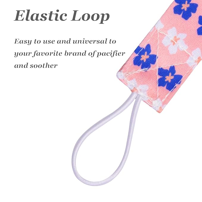 babygoal Floral Pacifier Clips, 6 Pack Binky Paci Holder Leashes Fits for Most Baby Pacifiers and Binkies