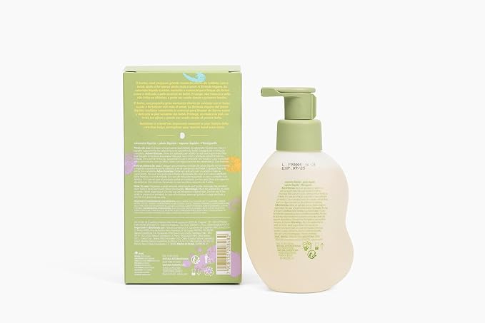 Natura - Mamãe e Bebê Baby Head to Toe Liquid Soap with Refill - Multipurpose Wash - 100% Vegan - 98.5% Natural Origin - All Skin Types - Cruelty Free - Baby Essentials - 6.7 fl oz (200ml)