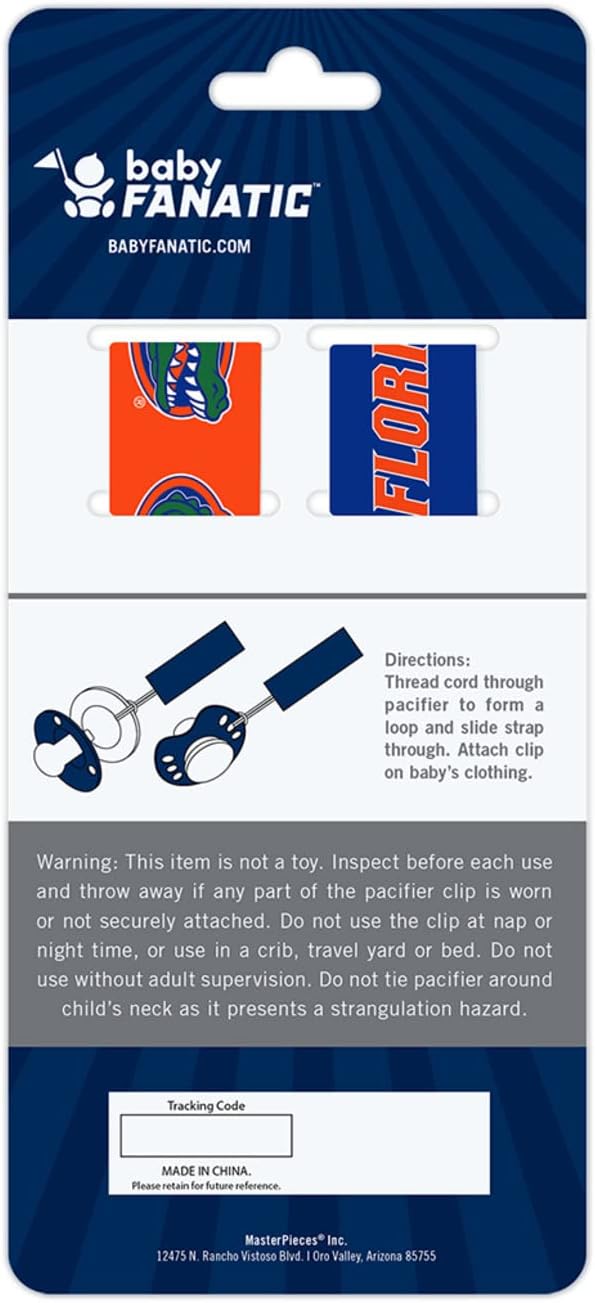 BabyFanatic Officially Licensed Unisex Pacifier Clip 2-Pack - NCAA