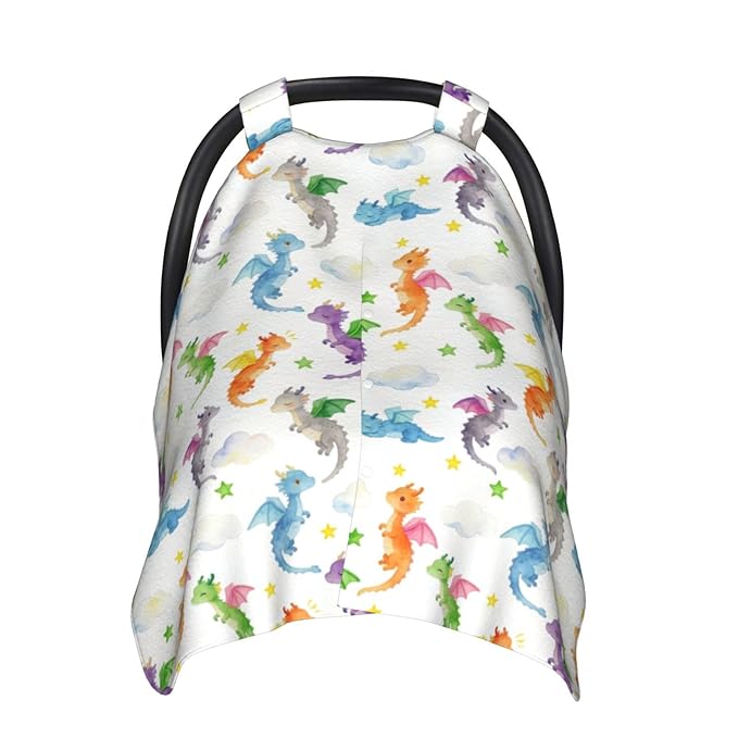 Dragon Baby Car Seat Canopy Cover Multi Use Shower Gift, Nursing Cover for Mom Nursing Covers, Dragon Baby Stuff Items