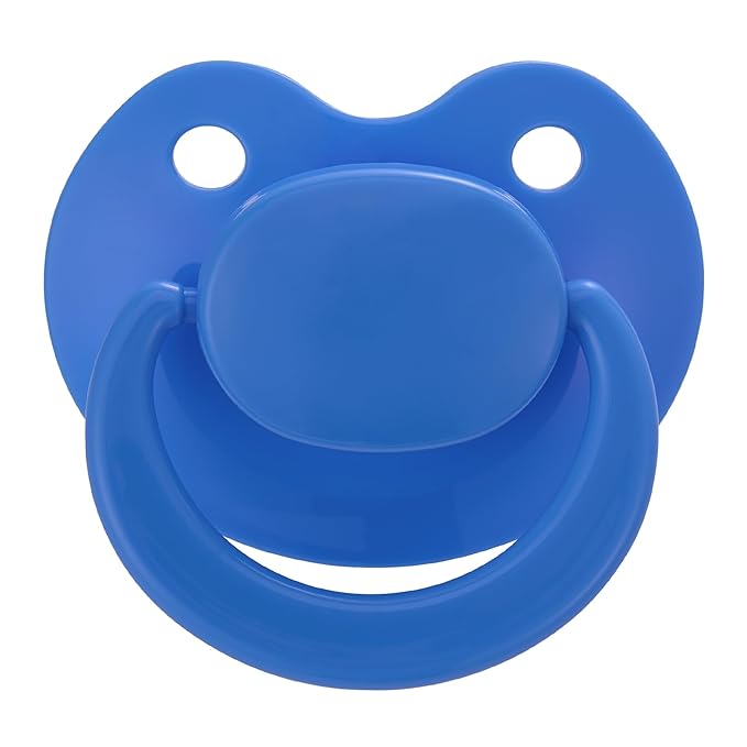 Adult Sized Pacifier Bigshield : Replacement Silicone Paci Big Teat for Anxiety Release - Orthodontic Binky Taken Apart and Re-Assembled Blue