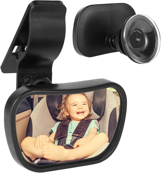 HOTBEST Sanmenxiadongjun Baby Car Mirror Baby Rearview Mirror with Suction Cup & Clip Adjustable Wide View Car Interior Rearview Mirrors for Back Seat Safety Car Seat Mirror for Rear Facing Infant