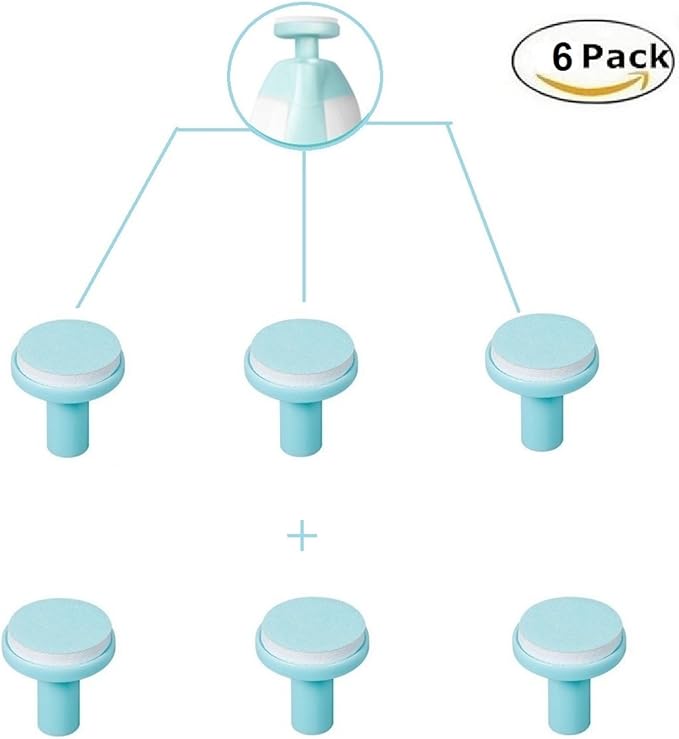Baby Nail File Replacement Heads, Safe Electric Nail Trimmer Pads Refills Grinder Buffer Attachments Nail Care Filer Tool for Newborn Infants Toddlers Kids 6+ Months Up 6 Pack Blue