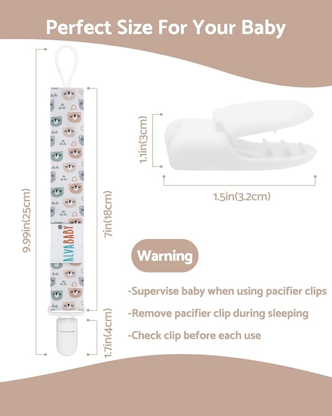 ALVABABY Pacifier Clips 8 Pack Pacifier Binky Paci Holder Leashes for Baby Teethers 8DP18A