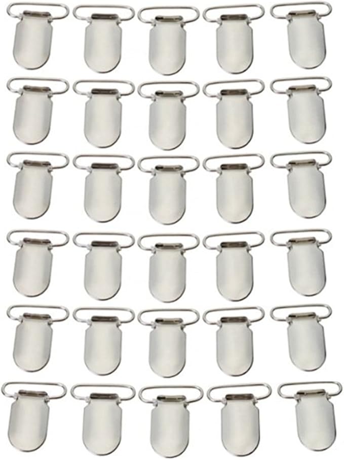 yueton 30pcs Metal Pacifier Clips Bib Clips Suspender Clips