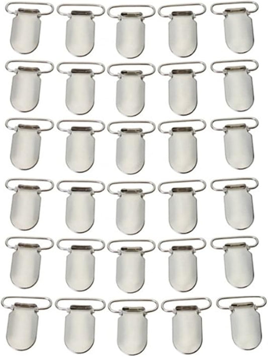 yueton 30pcs Metal Pacifier Clips Bib Clips Suspender Clips