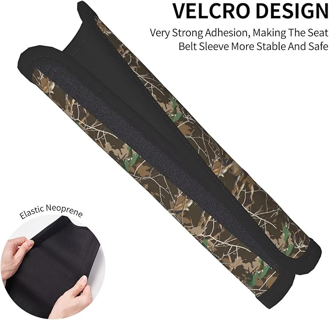 2 Pack Seat Belt Covers Brown Camouflage Seat Belt Covers for Men Womens Car Seat Belt Strap Cover Shoulder Pad Universal Car Interior Accessories Fit for Car Truck SUV