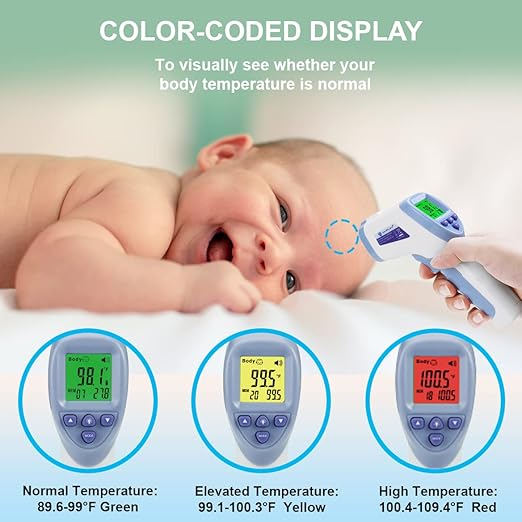 Amplim Medical Grade Digital Infrared Forehead & Ear Thermometer Bundle Pack for Adults, Kids, and Baby