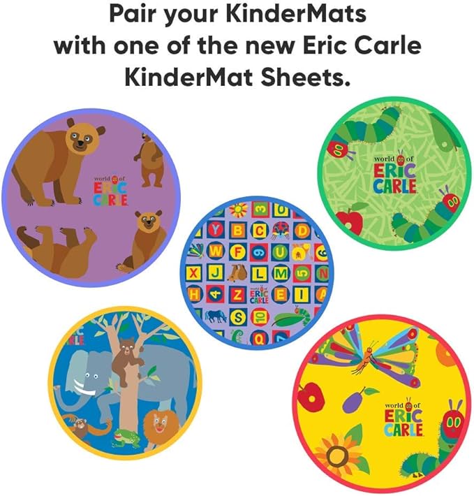 CASE Pack of 12 KinderMat, 1" Thick, 45" x 19" x 1", Red/Blue, 100% Made in USA