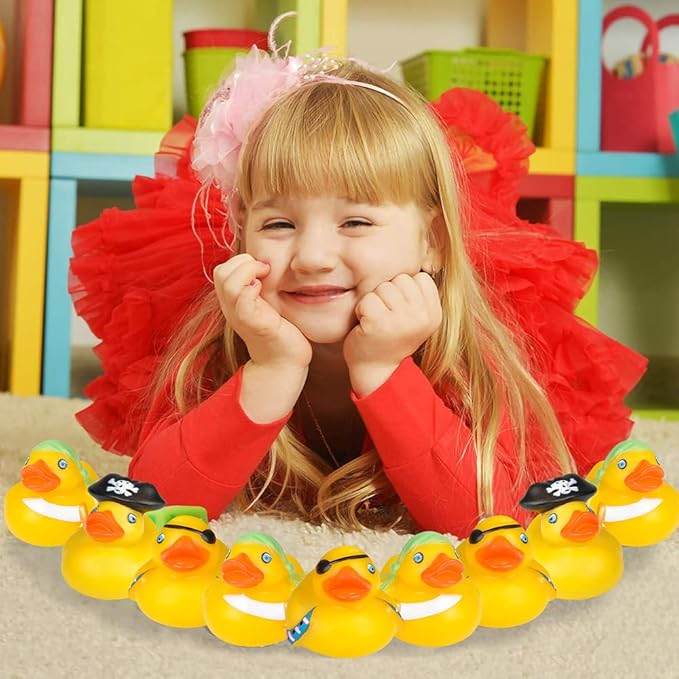 ArtCreativity 12 Pcs Pirate Rubber Ducks - 2 Inch Pirate Ducks for Jeeps, Pirate Party Favors & Decorations, Cute Rubber Ducks Pirate Toys for Bath, Pool, Carnival & Pirate-Themed Parties (Pack of 2)