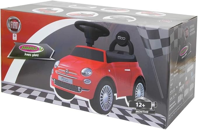 Jamara 460436 Pink 460436-Push-car Fiat 500 Tilt Prevention, Backrest, Hand Grip, Boot Under The seat, Sounds, Horn