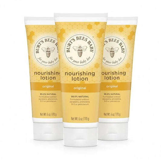 Burt's Bees Baby Nourishing Lotion, Original Scent, 99.0% Natural - 6 Ounce (3 Pack)