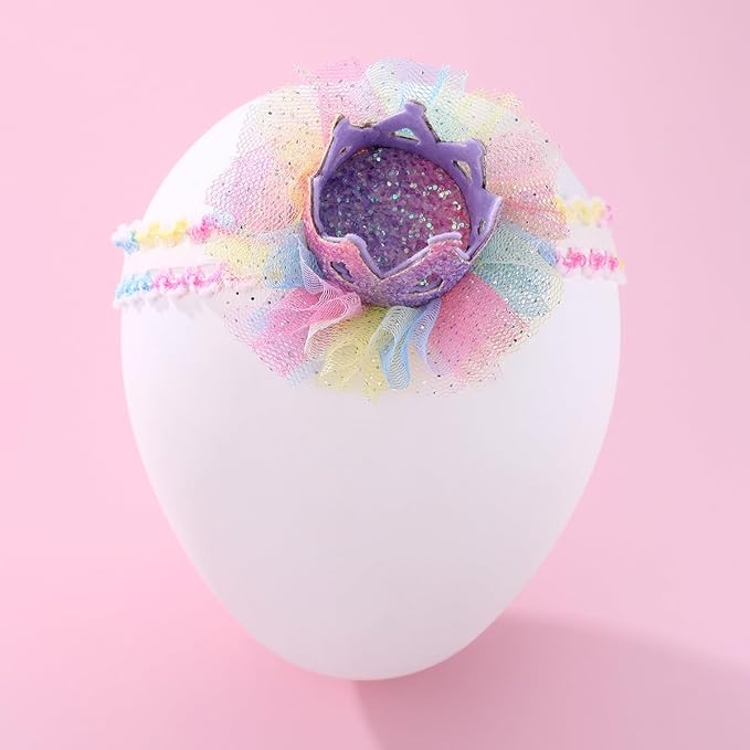 Bow Lace Headband for Baby Girls, Cute Bow Knot Hairband Pearl Elastic Headwrap for Newborn Infant Toddlers (Purple)