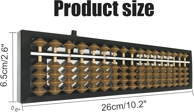 Digit Standard Abacus Soroban Professional 17 Column (10.2 inch) Math Abacus, Math Calculating Tool with Reset Button for Adults (Cofei)