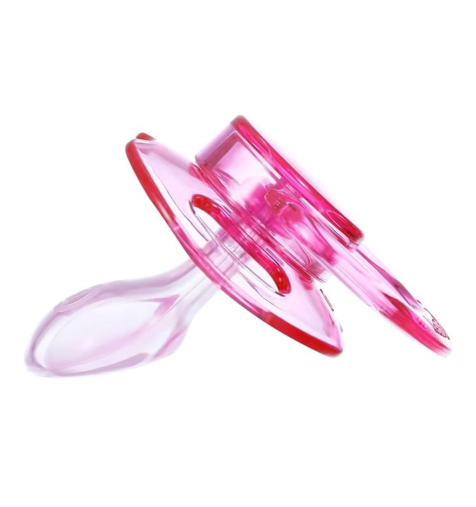 Landofgenie Large Shield Adult Size Pacifiers Bone Shape Transparent Design Pacifier Pink