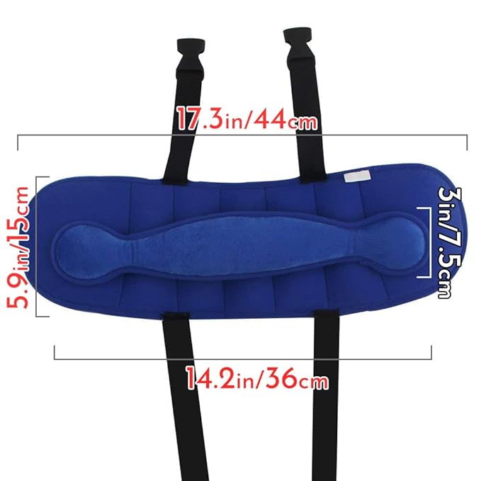 Adjustable Toddler Car Seat Head Support Band, Carseat Straps Cover, Safety Car Seat Neck Relief, Infants and Baby Head Support,Blue