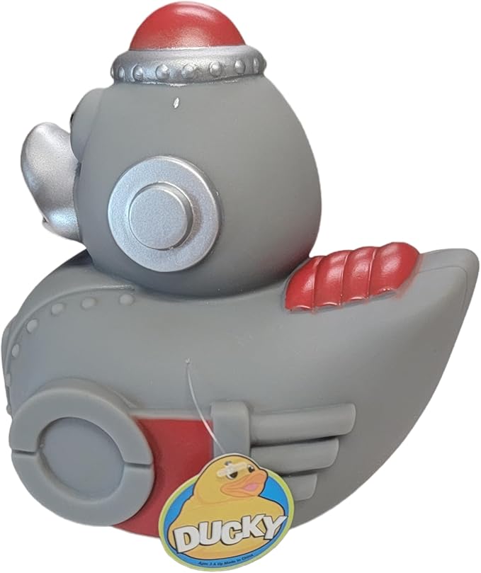 Big Rubber Ducky Collectible Mix (5.5") Alien, Robot, Dinosaur, Splat, Ninja, Confetti, Pink Heart, Yellow, Unicorn and Astronaut. Perfect for Ducking (Robot)