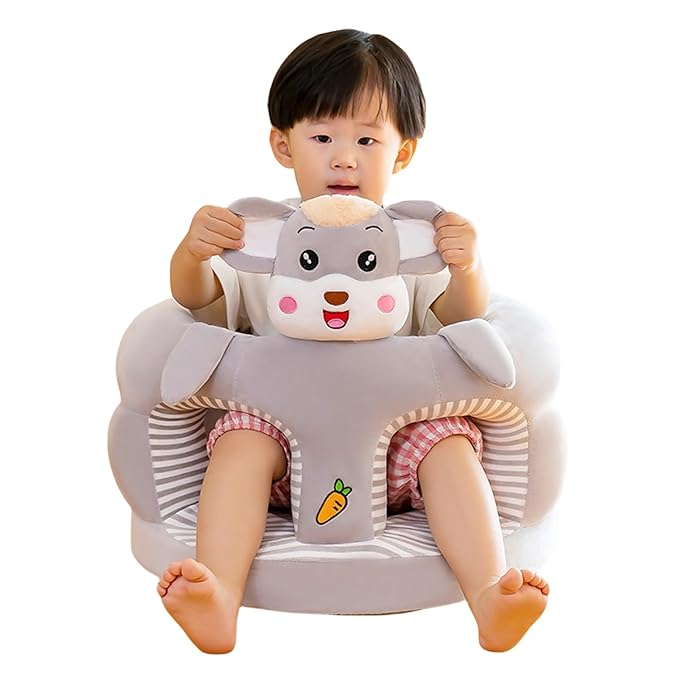 Baby Support Plush Sofa Floor Seat - Sit Me Up Chair for 3-24 Month (Mouse, 40cm*40cm*15cm)