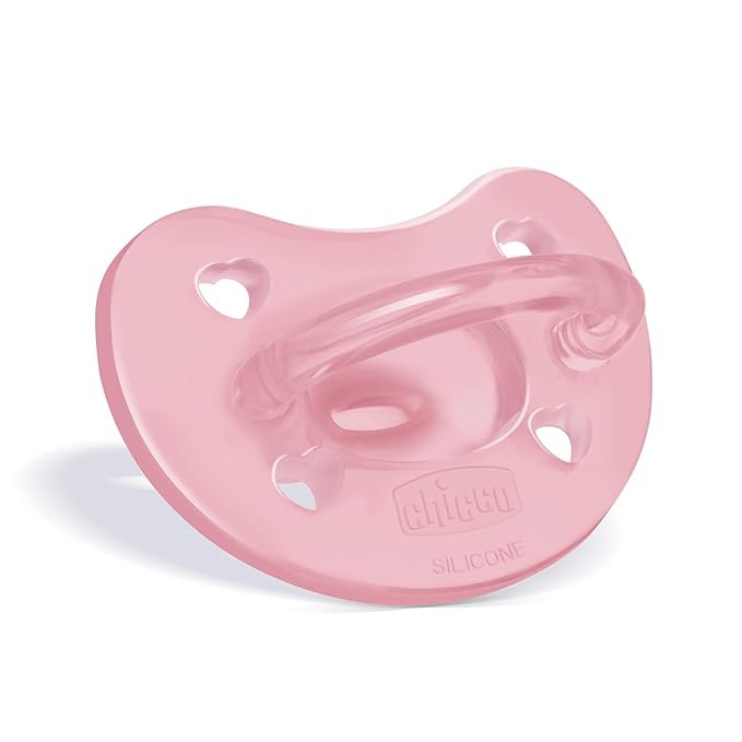 Chicco PhysioForma Orthodontic Pacifier for Babies 6-16 Months, 100% Soft Silicone, BPA Free & Breathing Support, 2-Pack with Sterilizing Case, Pink