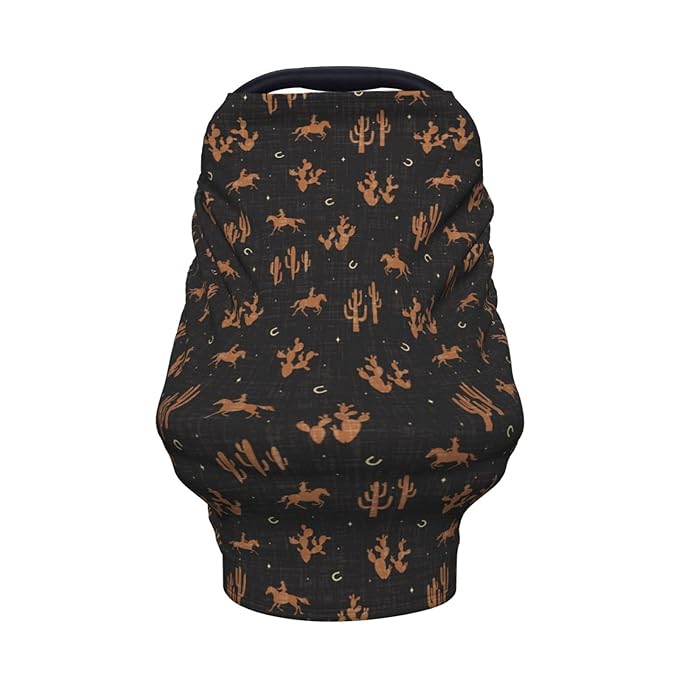 Western Car Seat Canopy, Baby Breastfeeding Cover, Multi Use Baby Stroller and Carseat Cover, Boys and Girls Shower Gifts