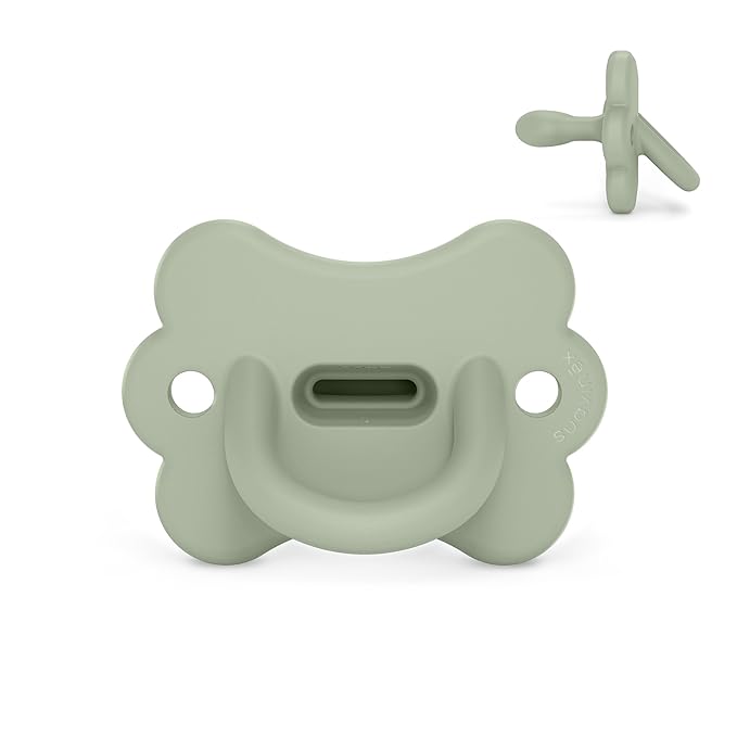 Color Essence SX PRO Silicone Butterfly Baby Pacifier 1Pk, Made with 100% Soft Silicone, Baby Essentials Perfect for Breastfeeding Babies, Designed in Spain, 0-6 Mths, Green