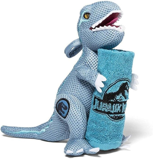 Jurassic World Dinosaur Plush Mesh Hugger and Washcloth 2-Piece Bath Buddy Set New
