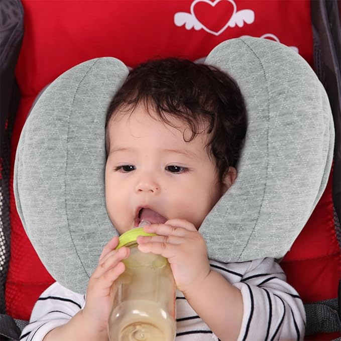 PENINSULA LOVE Baby Head Neck Support Pillow, 2 in 1 Baby Travel Pillow Banana Shape Adjustable Head Cushion for Toddler Kids Pushchair Stroller Car Seat
