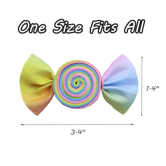 Valentines Pink Candy Rainbow Hair Bows Clips Valentine's Day Alligator Hair Clips Hairpins Hair Accessories for Teens Gift
