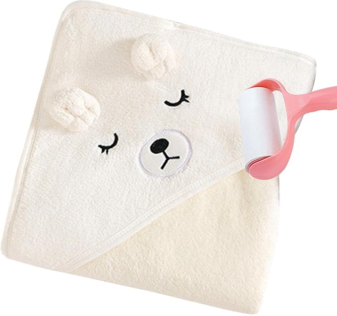 Hooded Baby Towel, Baby Bath Towel Hooded Bath Blanket, Baby Cotton Animal Face Hooded Towel, Absorbent Coral Fleece Hooded Baby Bath Shower Towel Gifts for Infant Newborn Toddlers, 31 * 31in