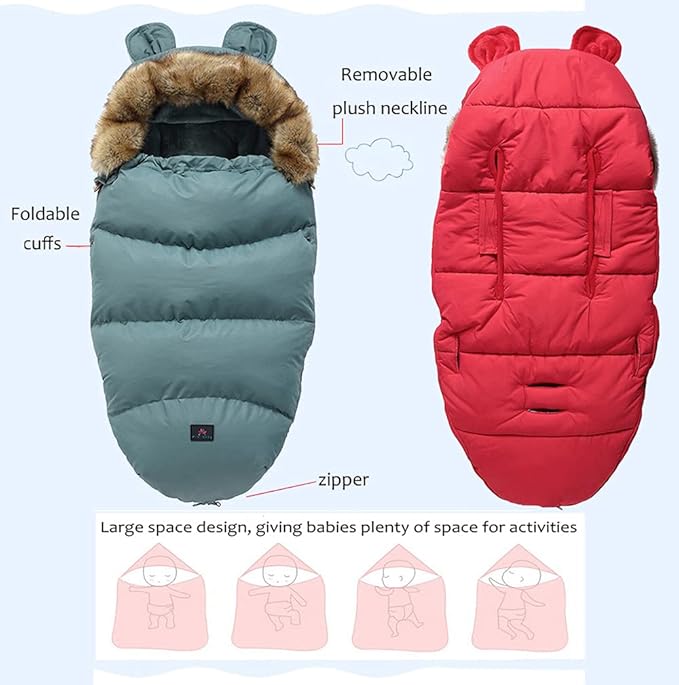 Pram Footmuff,Stroller Padded Footmuff Cover Cosy Toes,Baby Winter Foot Cover,Warmth,Windproof, Waterproof, Cold Resistant, Washable (Mahogany Red)